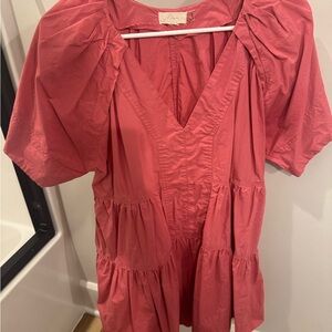 Elan Ruffle Pink Shift Dress